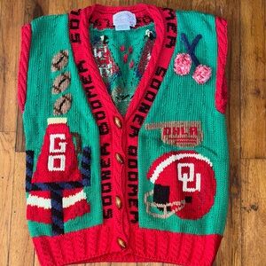 Traditional Trading Co. Knit Vest with Red and Green Design